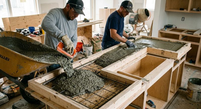 Cement Countertop Pouring in Marin County, CA