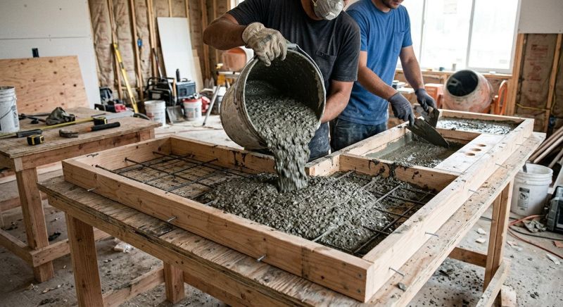 Cement Countertop Pouring in Sonoma County, CA
