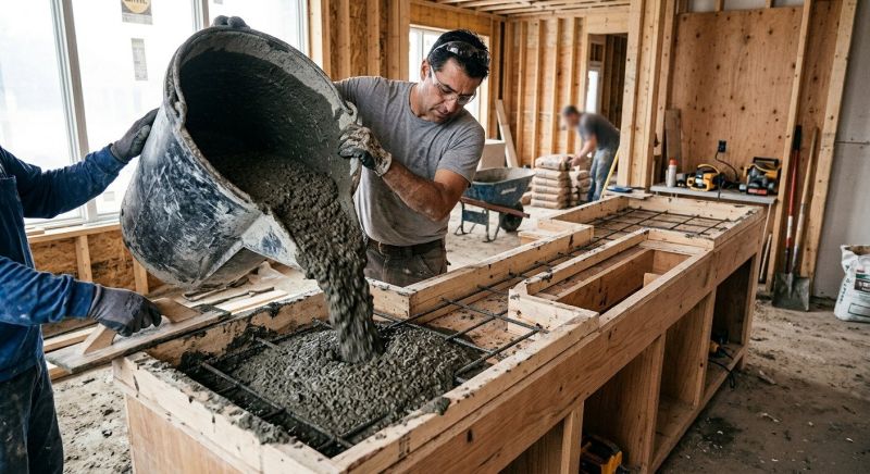 Concrete Counter Installation in Sonoma County, CA