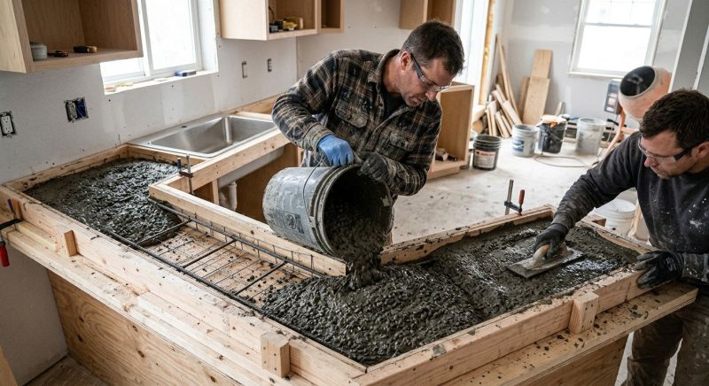 Concrete Countertop Pouring in Sonoma County, CA