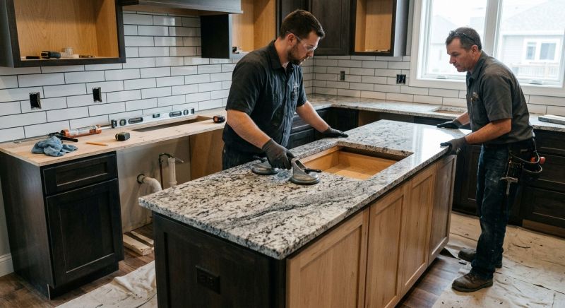 Granite Slab Installation in Marin County, CA