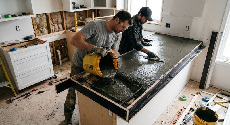 Poured Countertop Installation in Sonoma County, CA